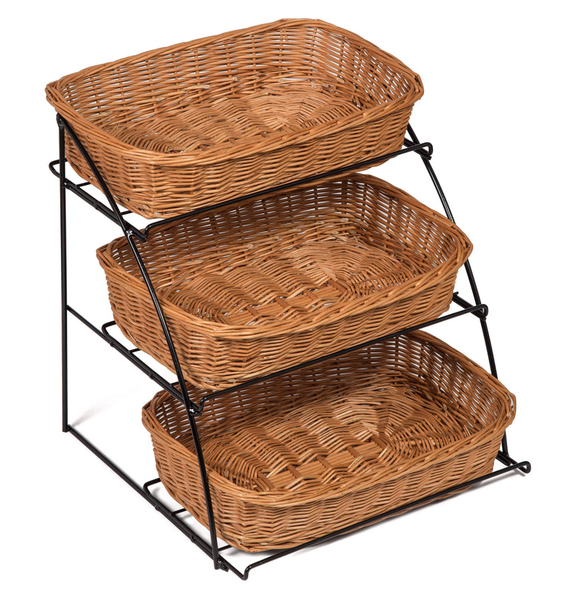 Counter Top Stand Three Display Baskets Display & Catering Prestige Wicker 