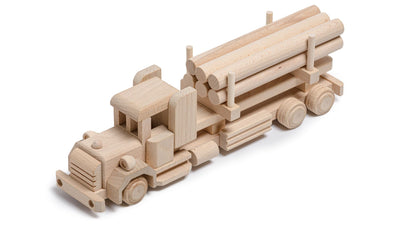 Handmade Wooden Timber Semi Truck Toy HOME AND GARDEN Prestige Wicker 