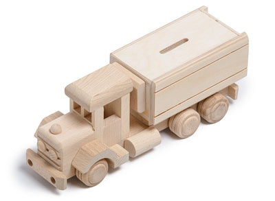 Handmade Wooden Truck Toy - Moneybox HOME AND GARDEN Prestige Wicker Truck 