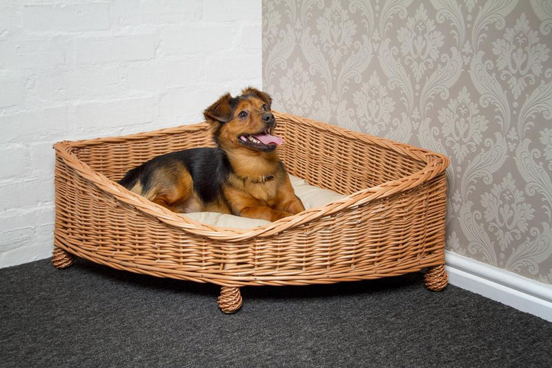 Luxury Wicker Dog Corner Basket Pets Prestige Wicker 