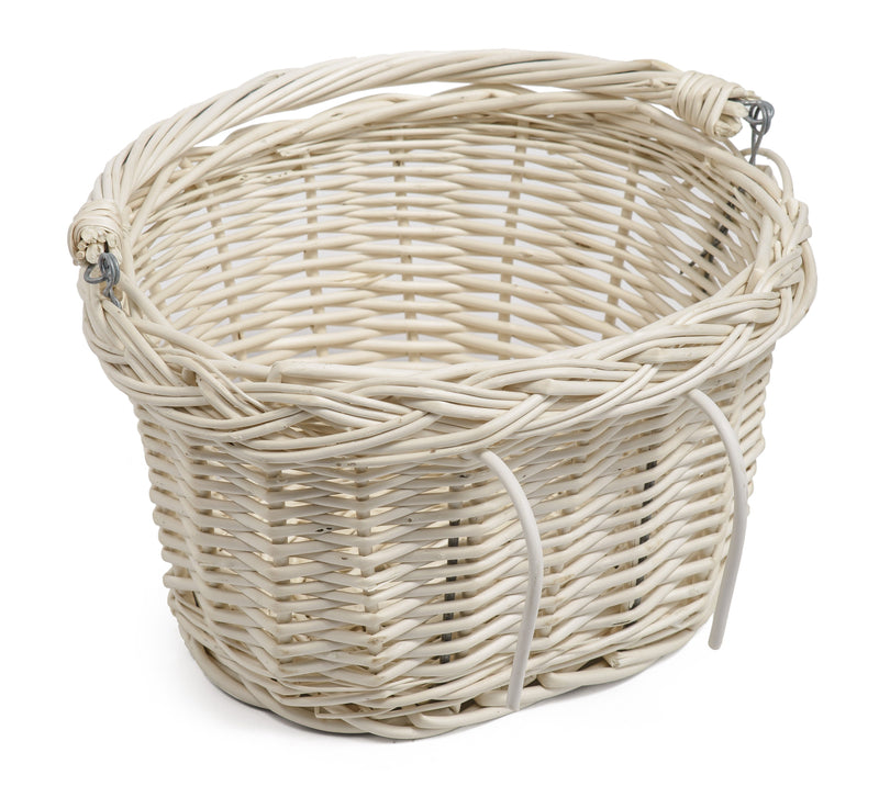 White Wicker Small Bicycle Shopping Basket - Lavell Home & Garden Prestige Wicker 