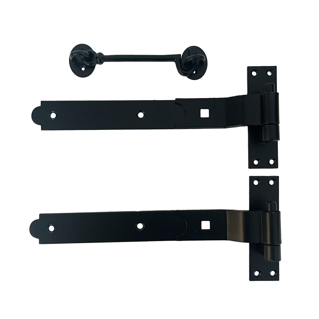 Black Cast Iron Gate Hinge and Latch Set – Heavy Duty Hardware for Wooden Garden & Picket Gates Home & Garden Prestige Wicker 
