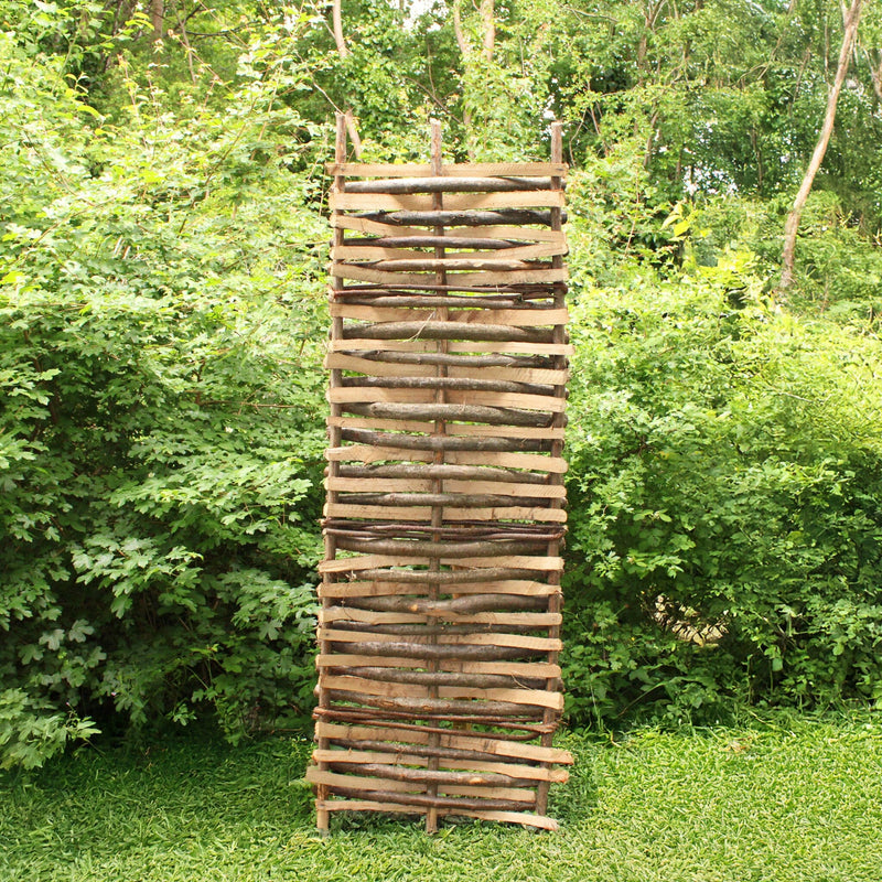Enhanced Split Hazel Wood Fence Panel Hurdle (2ft Width) HOME AND GARDEN Prestige Wicker 