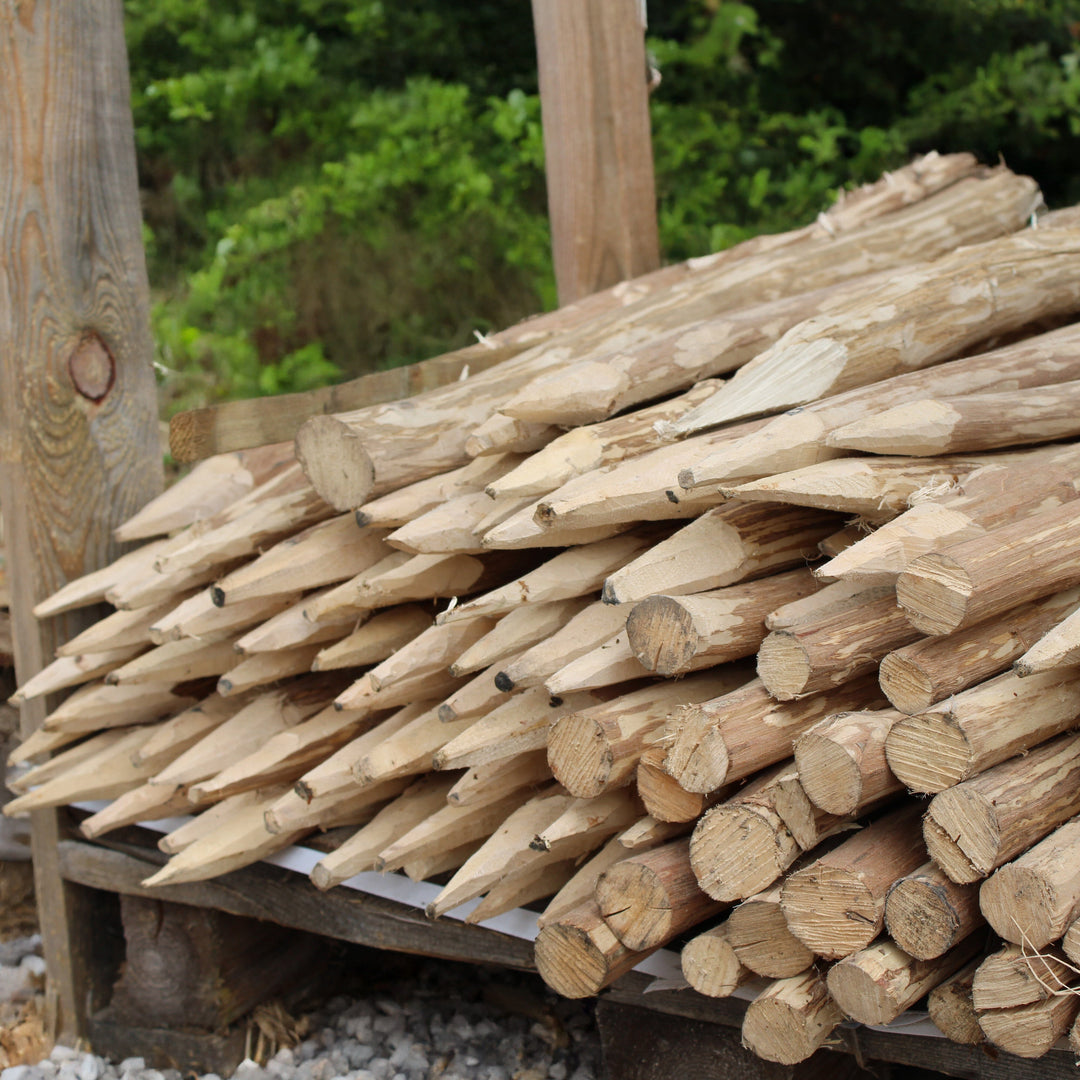 Handmade Hazel Wood Fence Post 90cm Height HOME AND GARDEN Prestige Wicker 