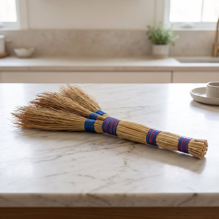 Handmade Natural Sorghum Hand Broom – Eco-Friendly Straw Whisk & Hearth Brush (60cm, 70cm, 80cm) Sorghum hand brooms Prestige Wicker 