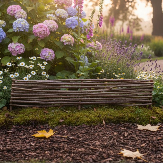 Hazel Edging Border Fence 20cm in Height Home & Garden Prestige Wicker 1.2m(4ft) - 