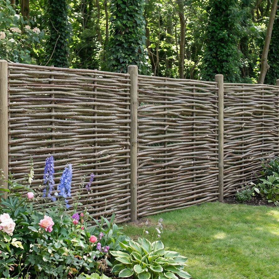Hazel Hurdle Fence Capped Panels HOME AND GARDEN Prestige Wicker 