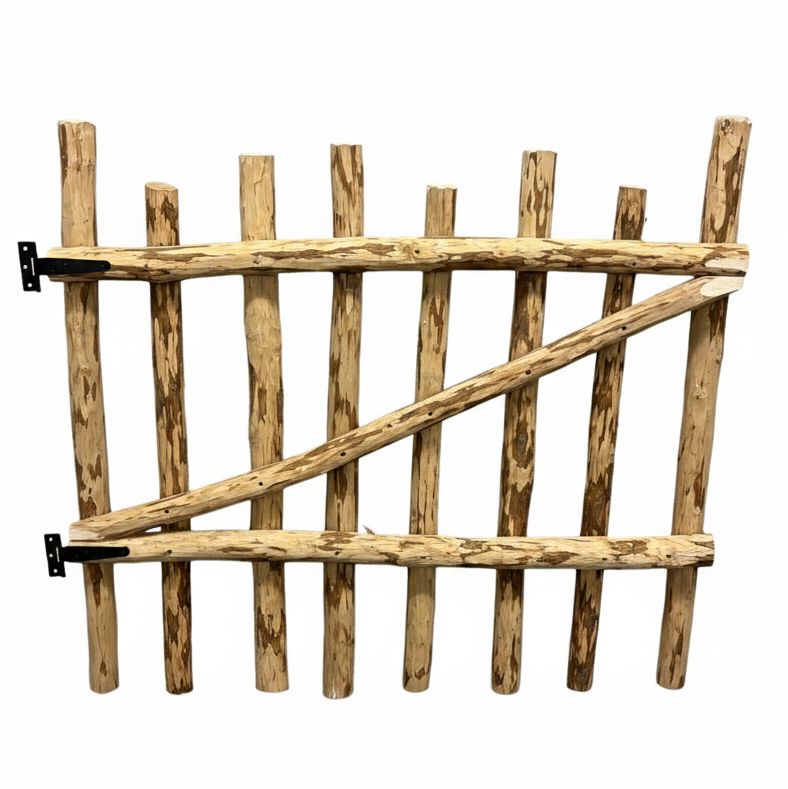 Hazel Wood Picket Gate Rounded Gardening Prestige Wicker 