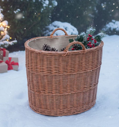 Oval Deep Large Storage Log Basket Storage & Organization Prestige Wicker 