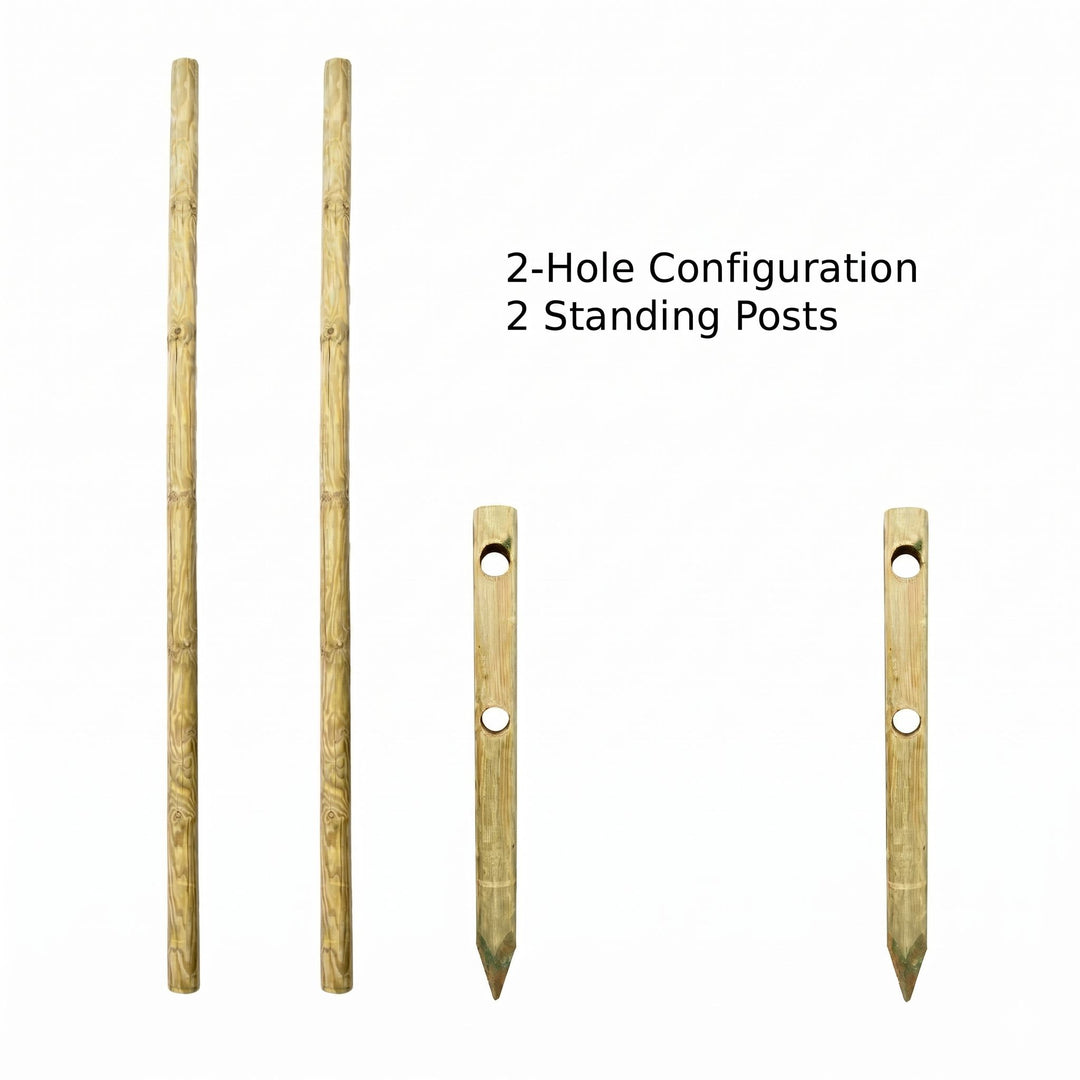 Round Post and Rail Pressure Treated Fence Kit (Per 2.5 Metre) Home & Garden Prestige Wicker 2-Hole Configuration 2 Standing Posts 