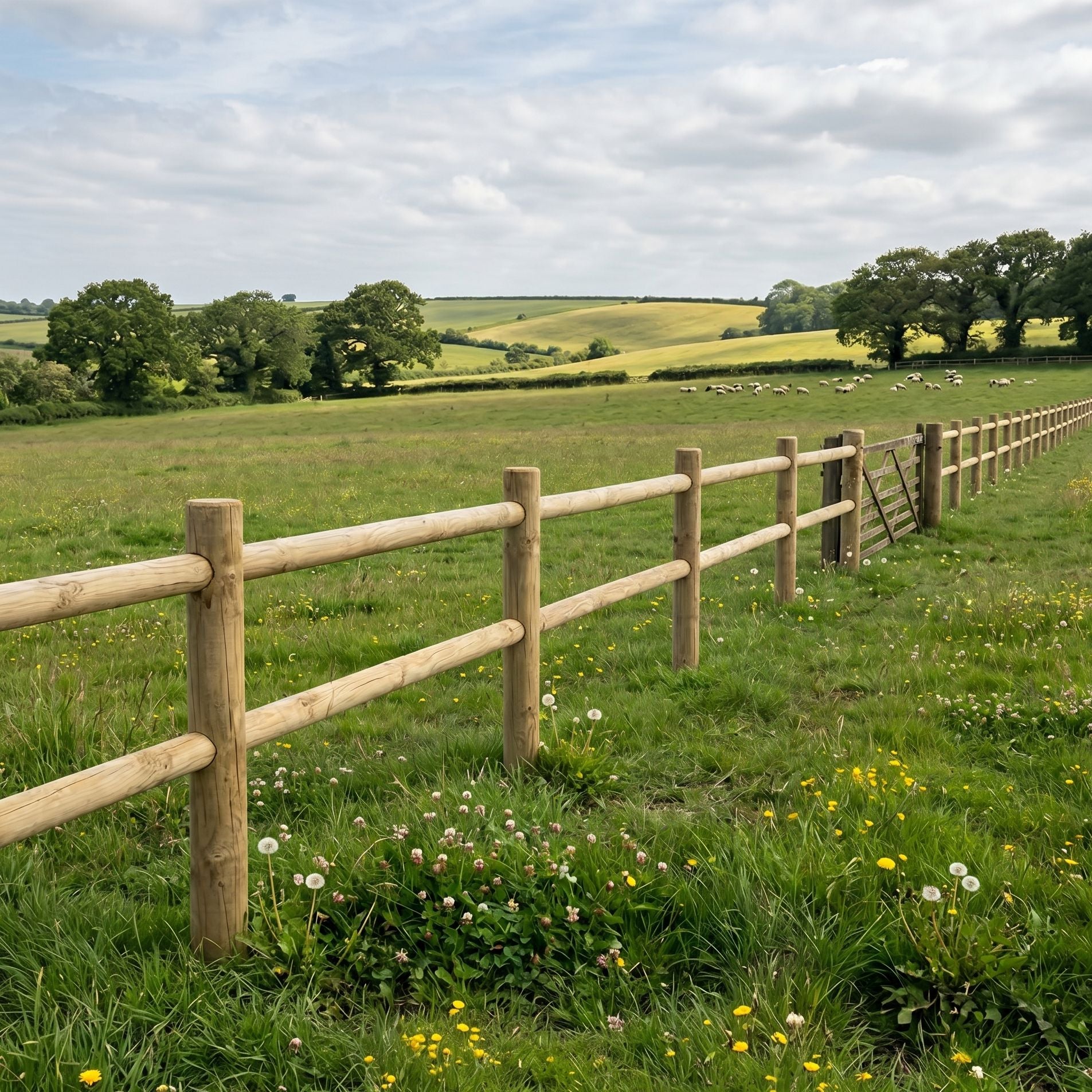 Round Post & Rail Pressure Treated Fence Kit | Prestige Wicker