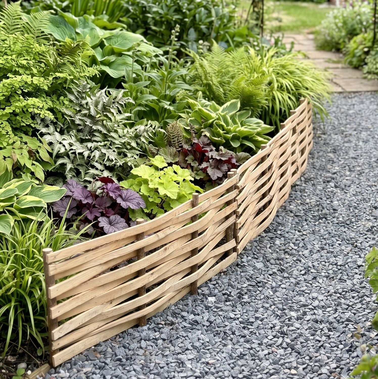 Split Hazel Border Edging 60cm Height HOME AND GARDEN Prestige Wicker 