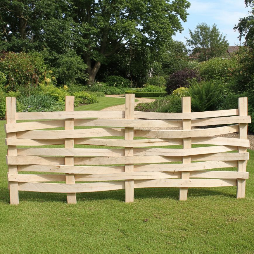 Split Hazel Wattle Hurdle Fence Panel (Width: 6ft, Height: 2ft) HOME AND GARDEN Prestige Wicker 