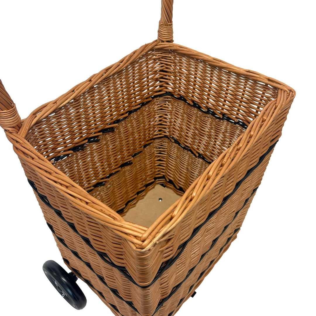 Square Wicker Trolley Basket Shopping/Log Holder Prestige Wicker 