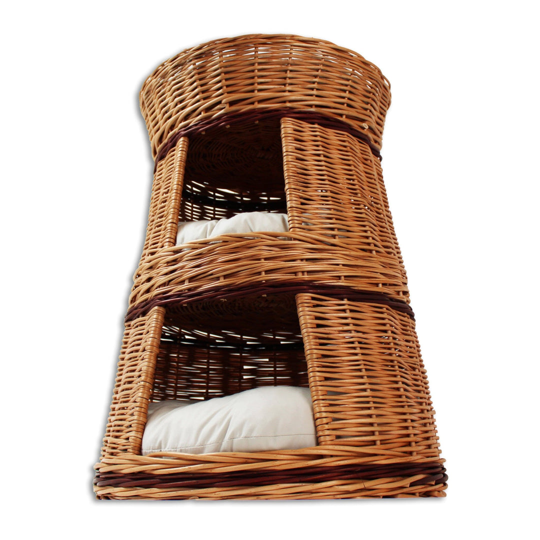 Three Tier Wicker Cat House Pets Prestige Wicker 