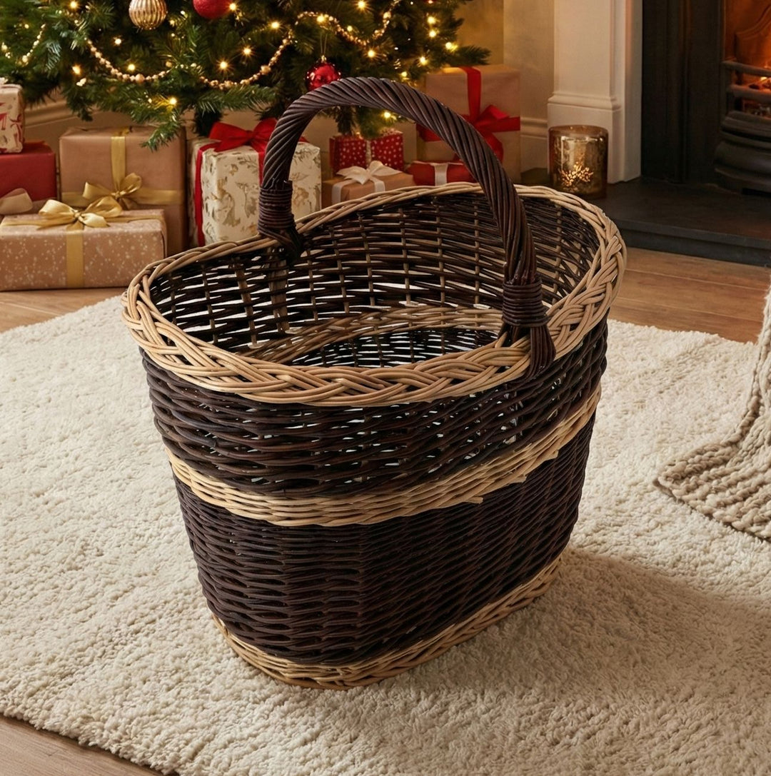 Wicker Crafty Shopping, Log & Storage Basket with Handle Prestige Wicker 