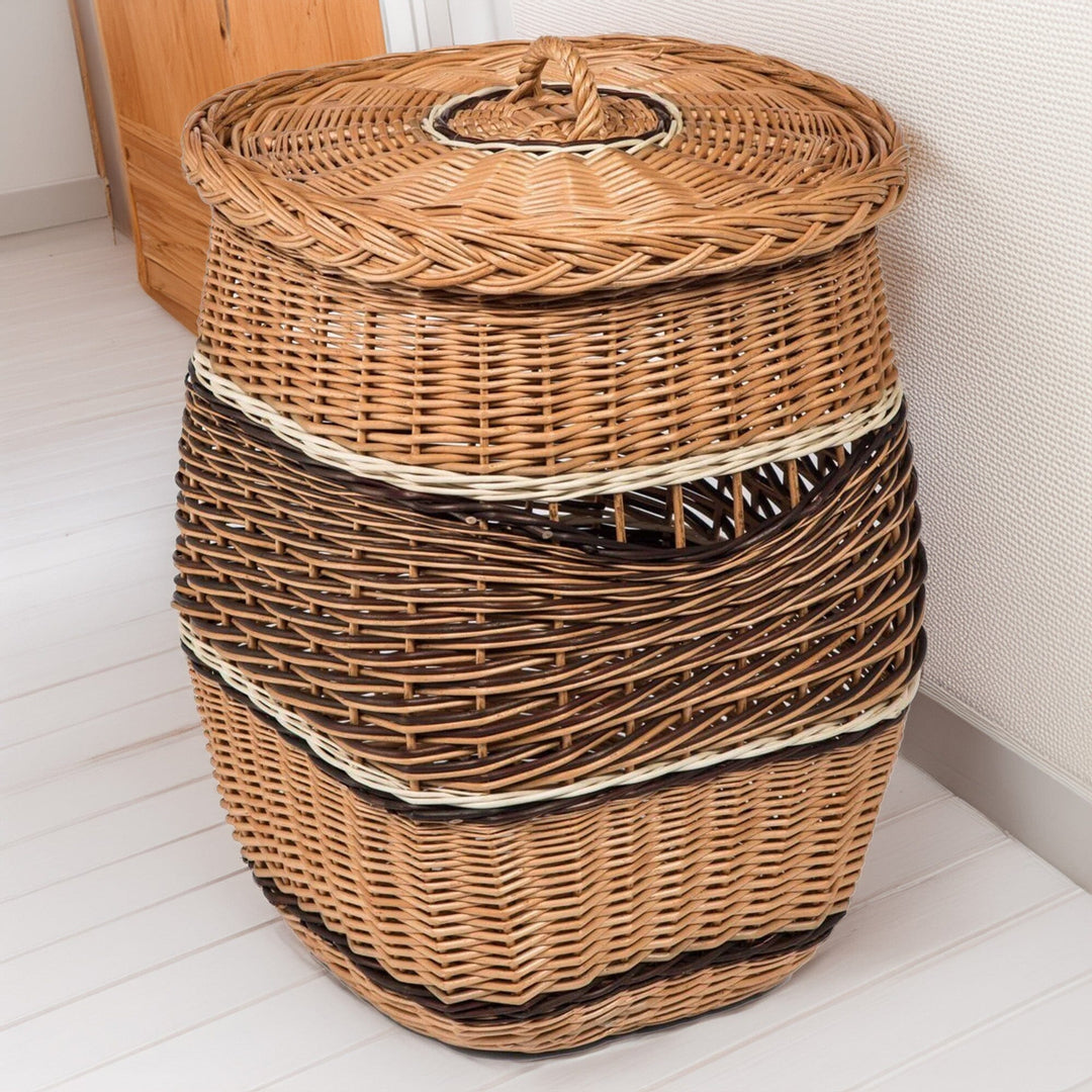 Wicker Laundry Basket Lidded with Linner Home & Garden Prestige Wicker 