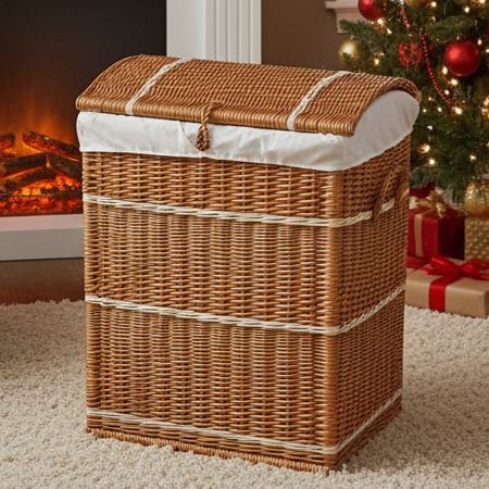 Wicker Laundry Basket Lined Large Home & Garden Prestige Wicker 