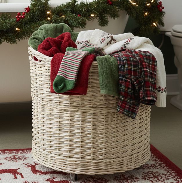 Wicker Laundry/Storage Basket in White Display & Catering Prestige Wicker 