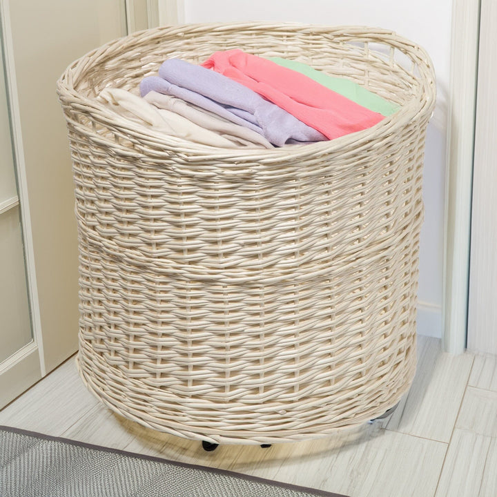 Wicker Laundry/Storage Basket in White Display & Catering Prestige Wicker 