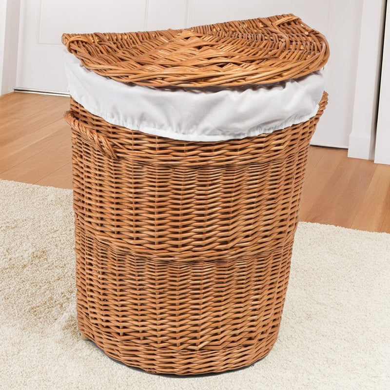 Wicker Lidded Laundry Basket Small Home & Garden Prestige Wicker 
