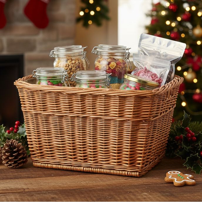 Wicker Log Basket Lined Home & Garden Prestige Wicker 