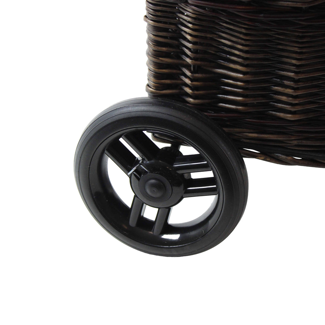 Wicker Trolley Basket Shopping/Log Holder (Dark) Home & Garden Prestige Wicker 