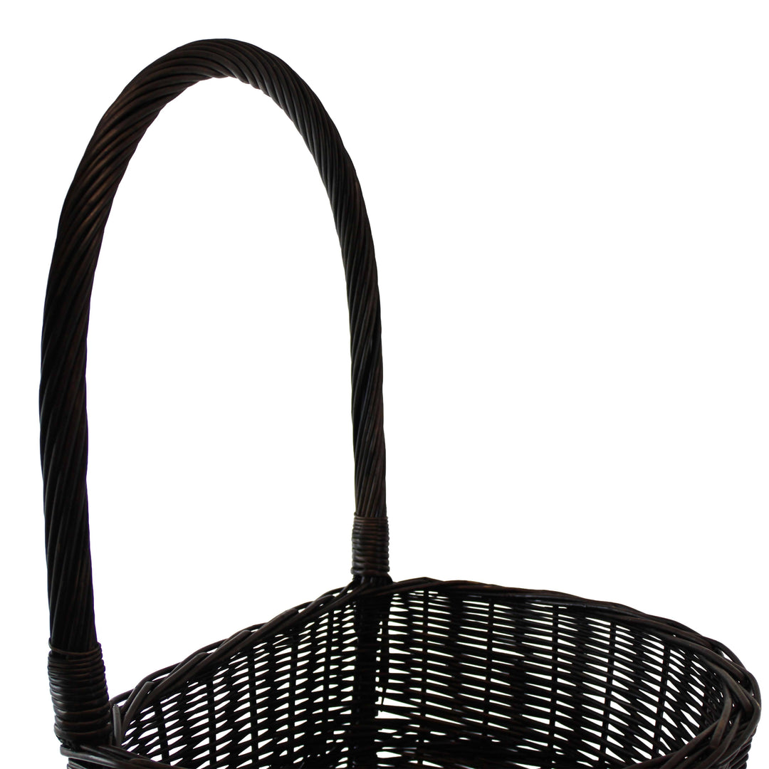 Wicker Trolley Basket Shopping/Log Holder (Dark) Home & Garden Prestige Wicker 