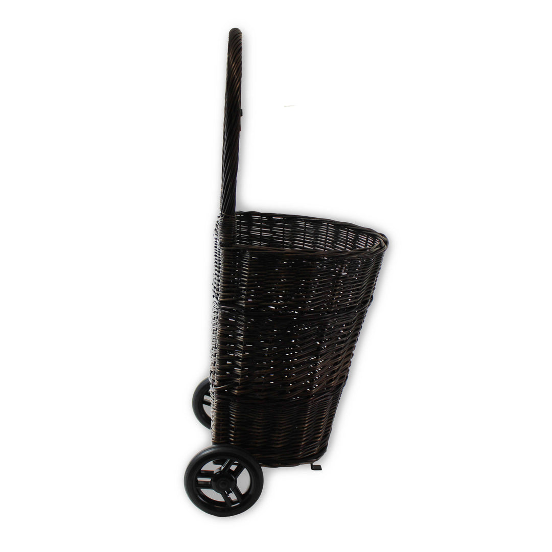 Wicker Trolley Basket Shopping/Log Holder (Dark) Home & Garden Prestige Wicker 