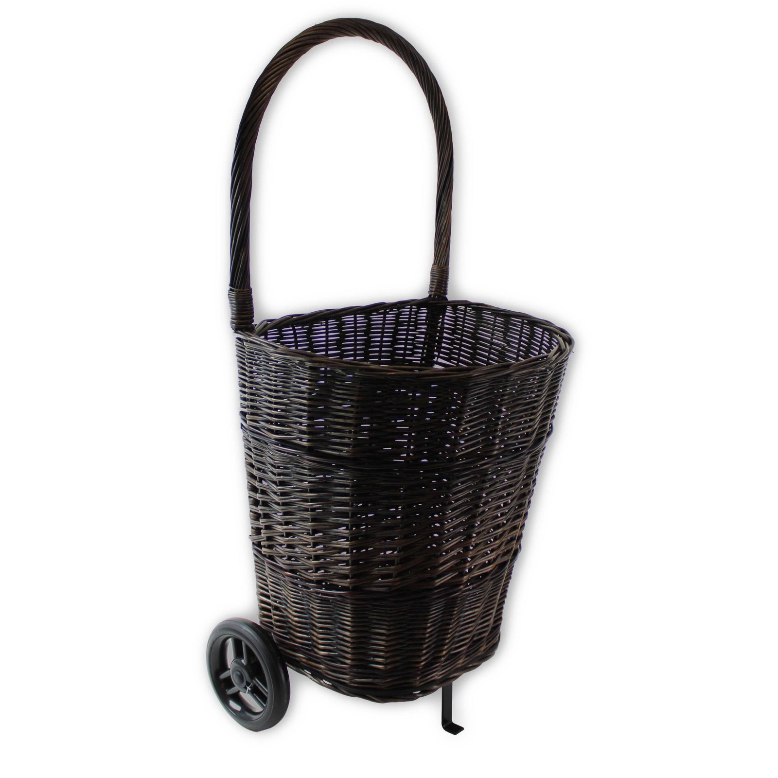 Wicker Trolley Basket Shopping/Log Holder (Dark) Home & Garden Prestige Wicker 