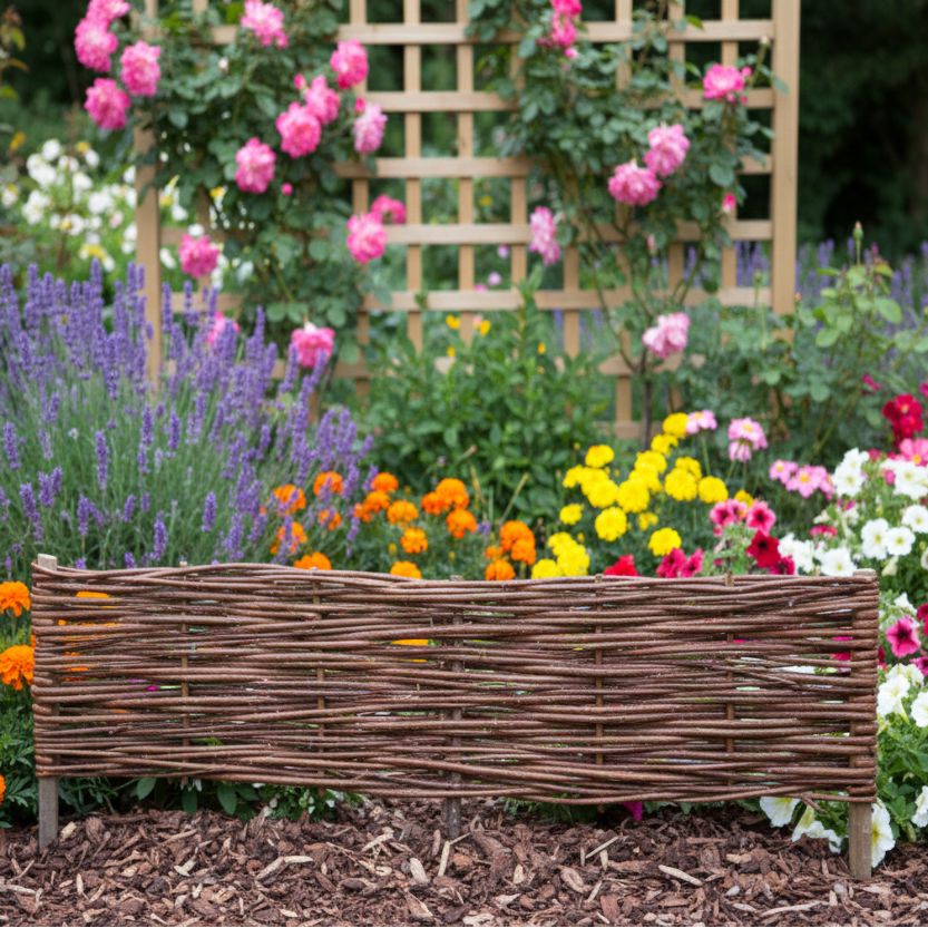 Willow Border Edging 20cm (Height) Prestige Wicker 0.6m(2ft) - 