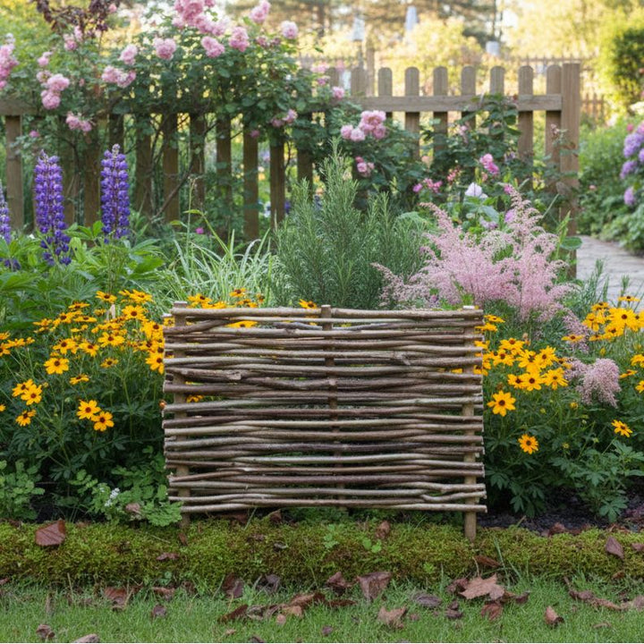 Woven Hazel Border Edging Fence 40cm Height Home & Garden Prestige Wicker 0.6m(2ft) - 