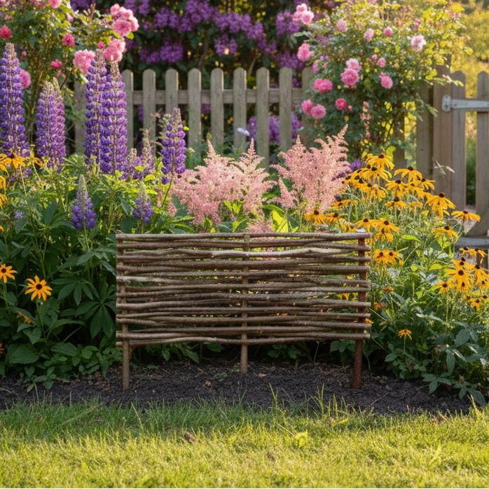 Woven Hazel Border Edging Fence 40cm Height Home & Garden Prestige Wicker 0.9m(3ft) - 