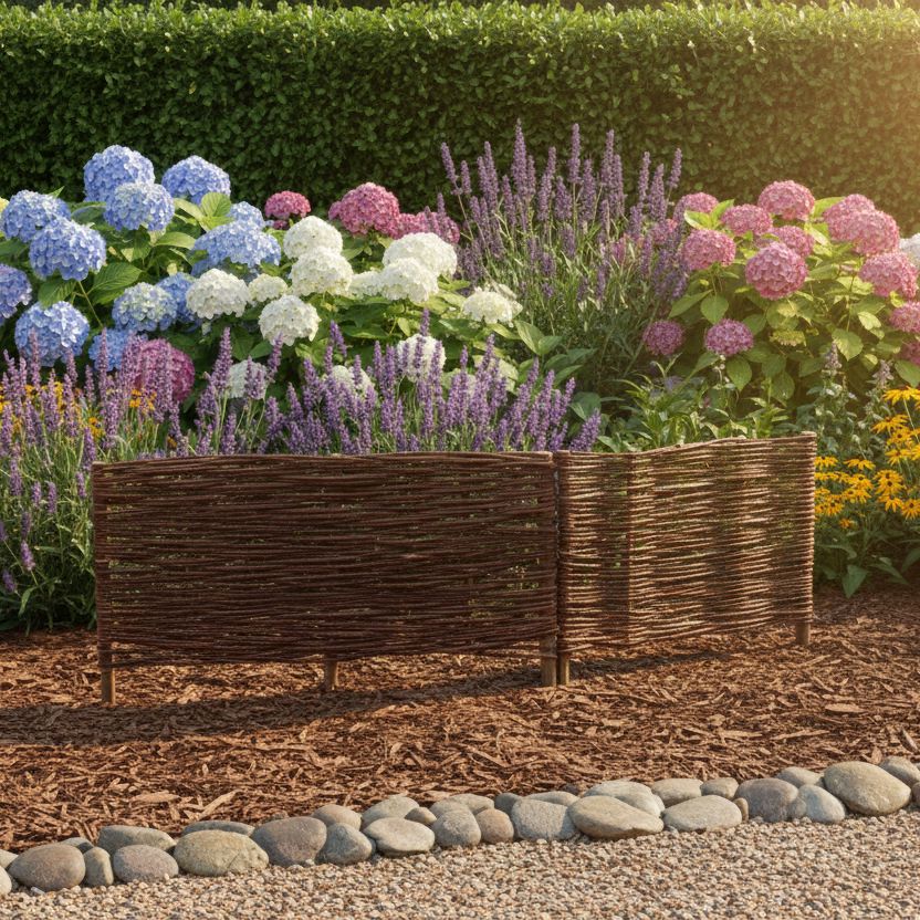 Woven Willow Border Edging 40cm Height Home & Garden Prestige Wicker 1.2m(4ft) - 