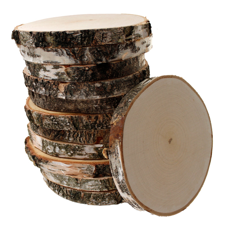 Birch Wood Slice With Bark HOME AND GARDEN Prestige Wicker 