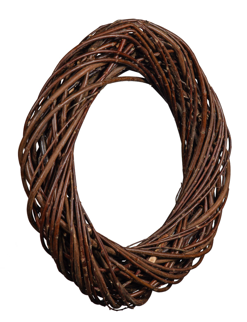 Dark Natural Willow Chunky Wreath Home & Garden Prestige Wicker 