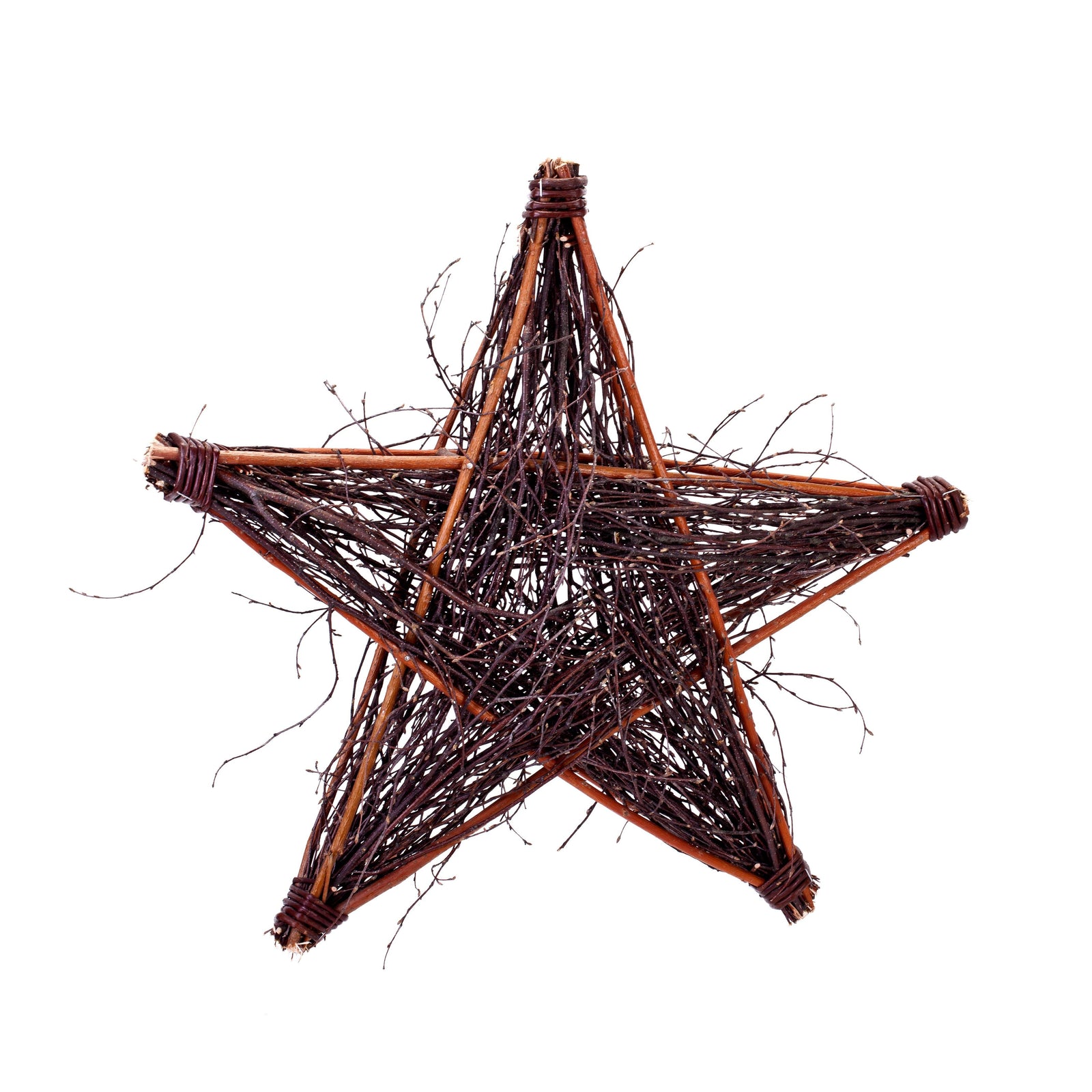 Dark Wicker Star Decoration Large and Medium Size Home & Garden Prestige Wicker Medium 