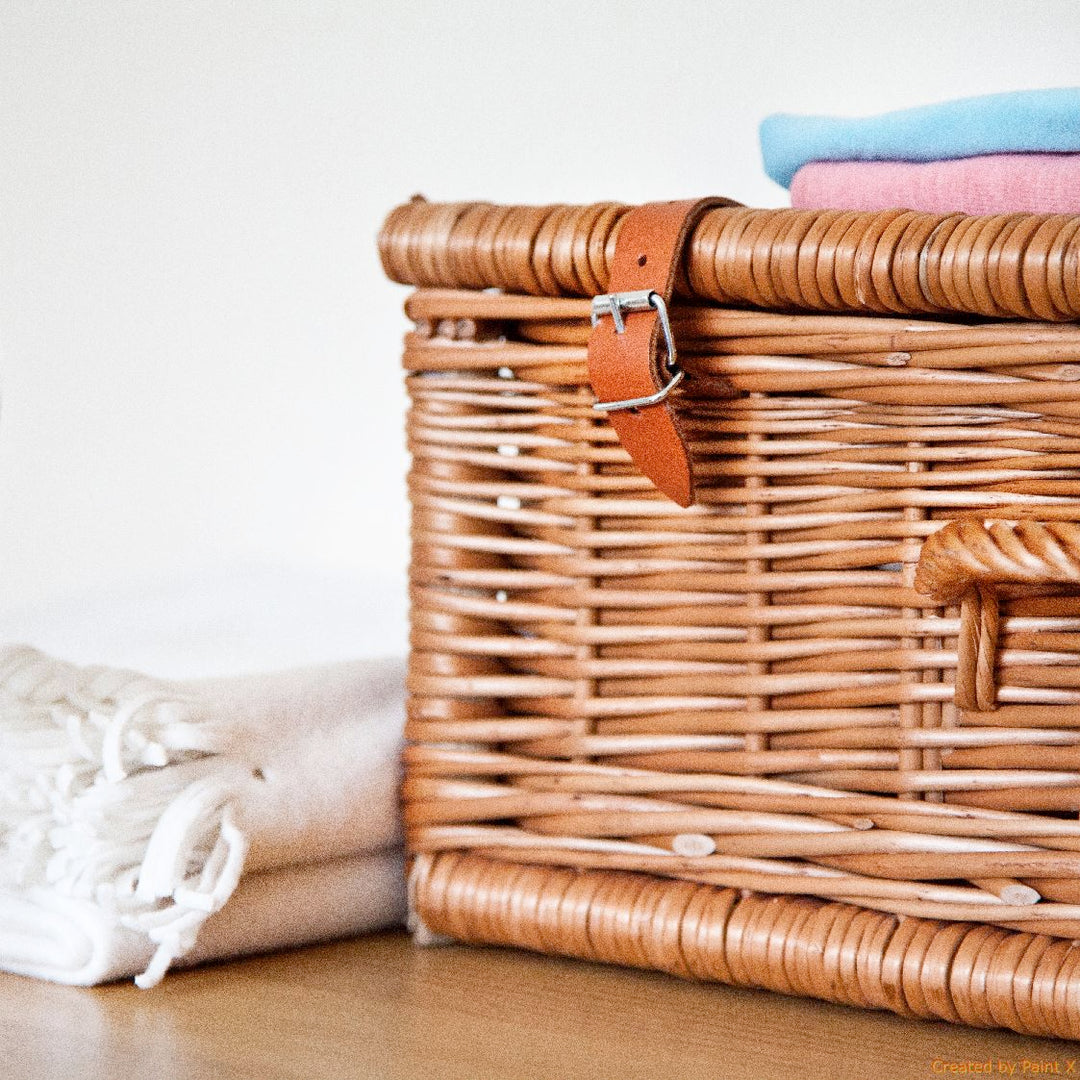 Empty Wicker Hamper Basket