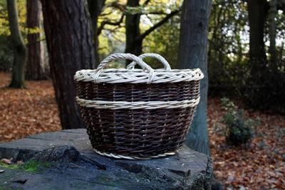 Garden Storage Two Tone Willow Basket HOME AND GARDEN Prestige Wicker 