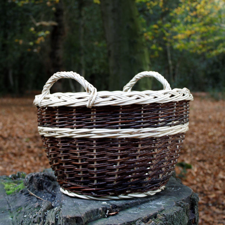 Garden Storage Two Tone Willow Basket HOME AND GARDEN Prestige Wicker 