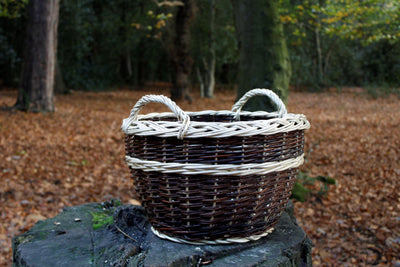Garden Storage Two Tone Willow Basket HOME AND GARDEN Prestige Wicker 