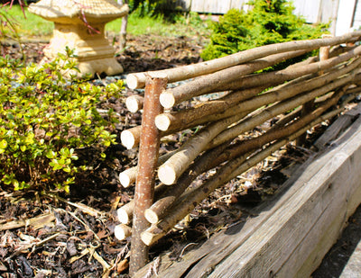 Hazel Wood Border Fence 20cm (Height) Home & Garden Prestige Wicker 