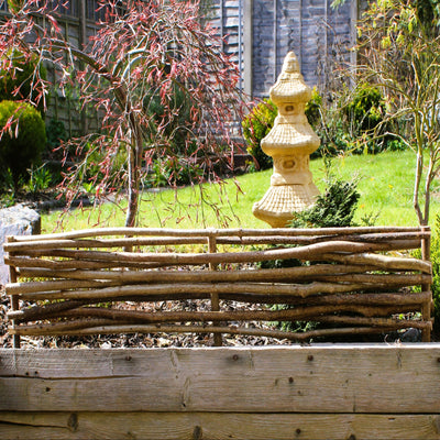 Hazel Wood Border Fence 20cm (Height) Home & Garden Prestige Wicker 