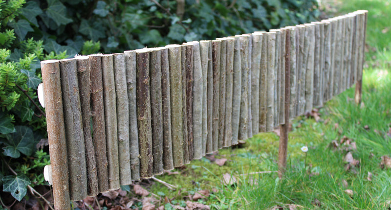 Hazel wood Garden Fence Border Edging Lawn 20cm ( height ) HOME AND GARDEN Prestige Wicker 