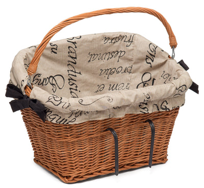 Large Bicycle Wicker Basket with Lining Home & Garden Prestige Wicker 