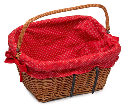 Large Bicycle Wicker Basket with Lining Home & Garden Prestige Wicker Red 