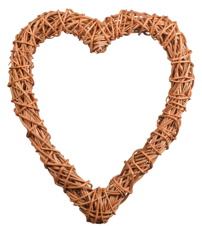 Light Natural Willow Wicker Chunky Heart Shaped Wreath Home & Garden Prestige Wicker Large 