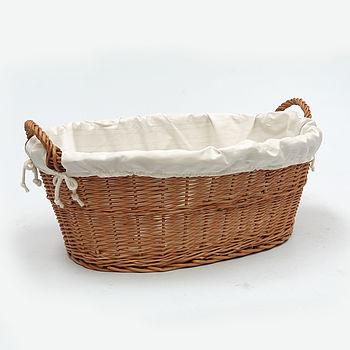 Lined Wicker Laundry Basket Home & Garden Prestige Wicker 