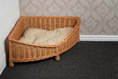 Luxury Wicker Dog Corner Basket Pets Prestige Wicker 