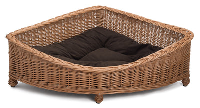 Luxury Wicker Dog Corner Basket Pets Prestige Wicker Large 